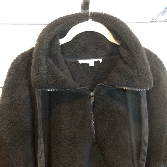 Teddy Sherpa WorkShop brand cozy Black half zip - Picture 7 of 13